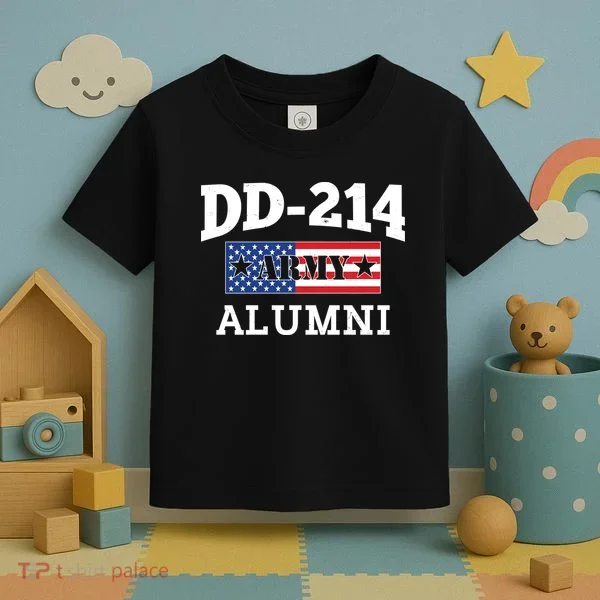 DD-214 Army Alumni US American Flag Toddler T-Shirt