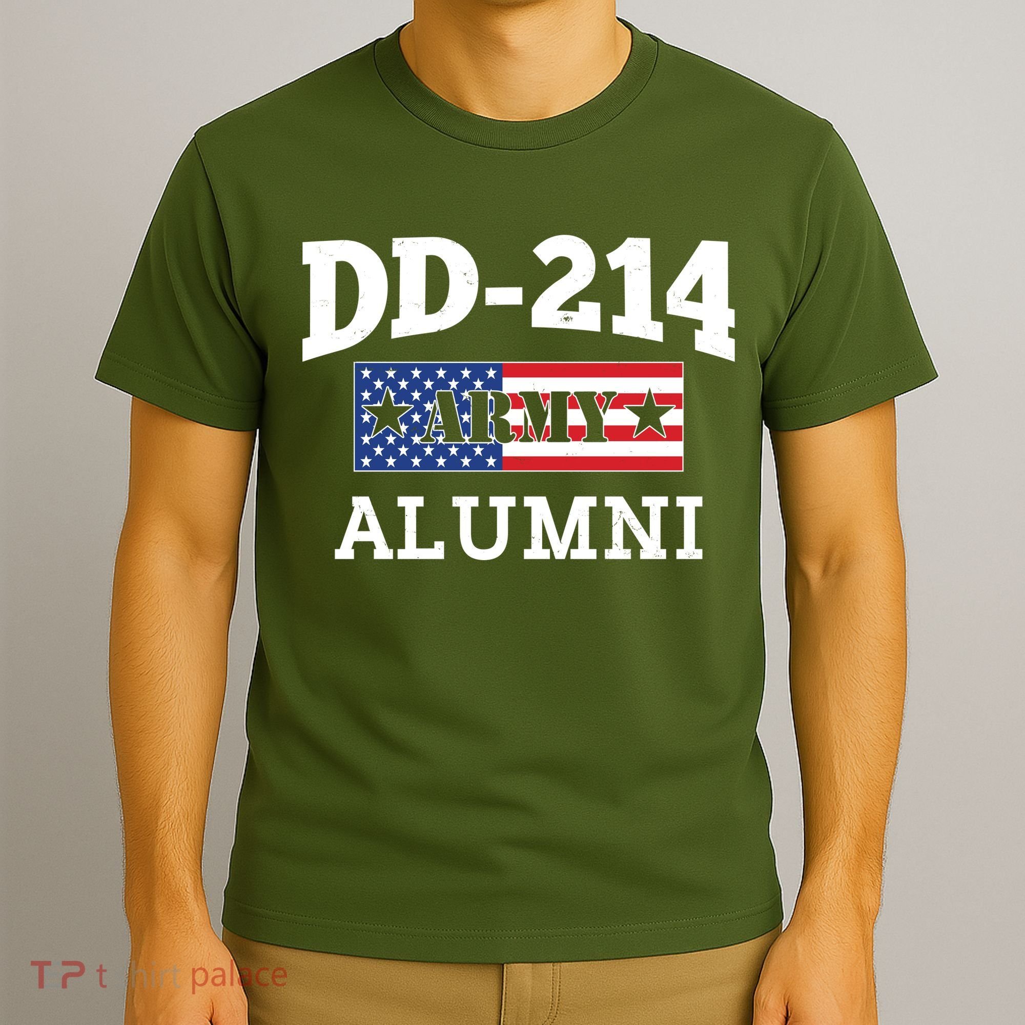 DD-214 Army Alumni US American Flag T-Shirt