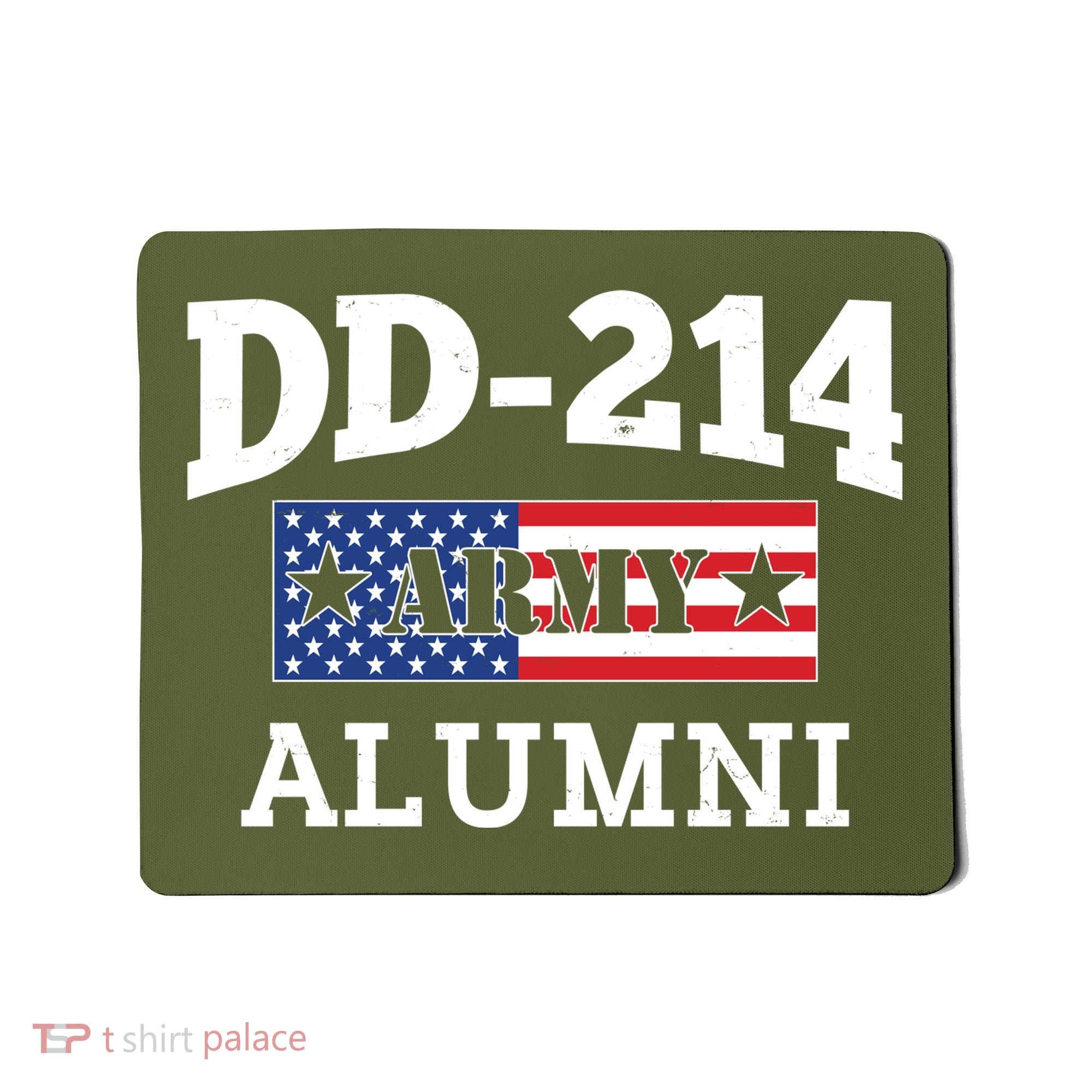 DD-214 Army Alumni US American Flag Mousepad