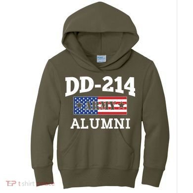 DD-214 Army Alumni US American Flag Kids Hoodie