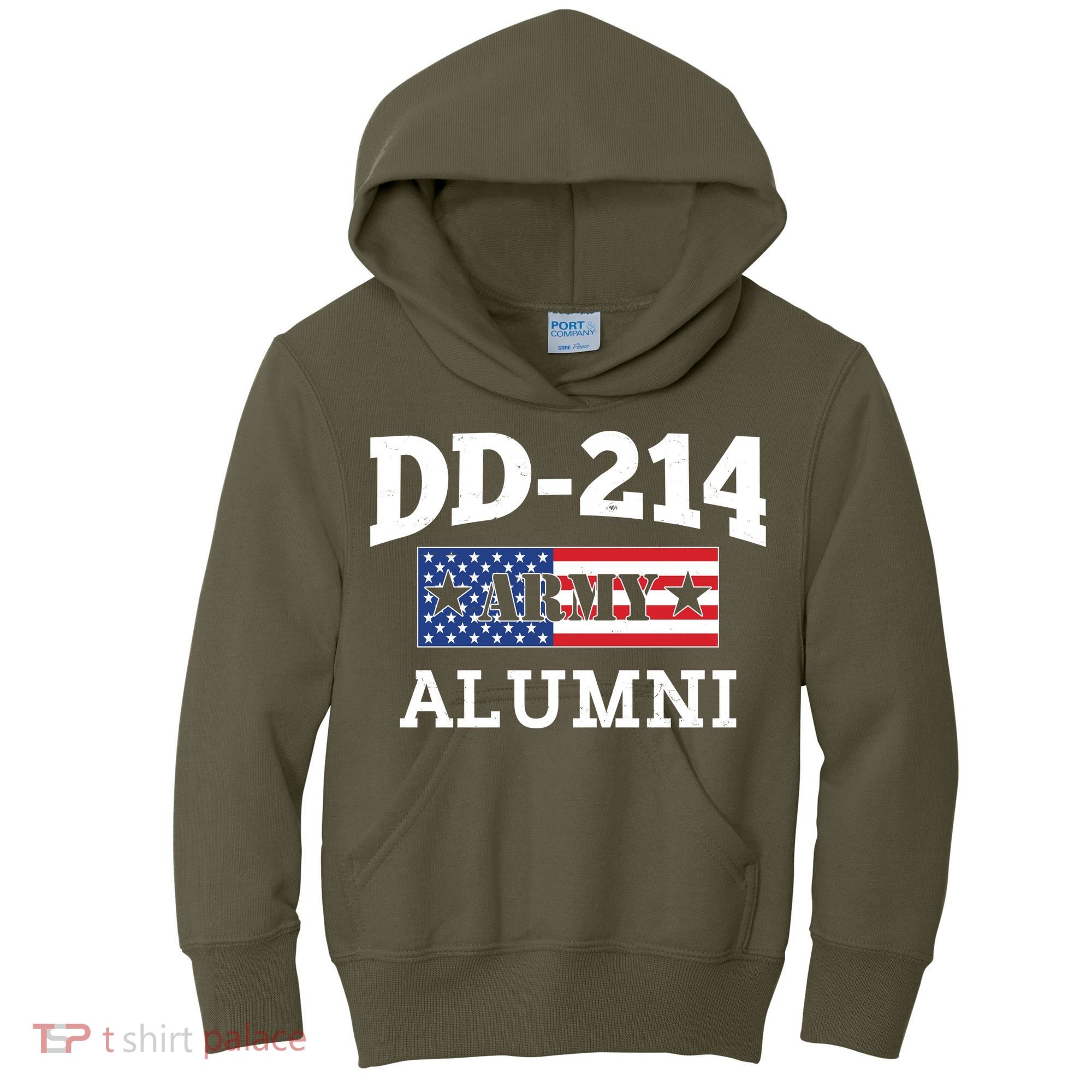 DD-214 Army Alumni US American Flag Kids Hoodie