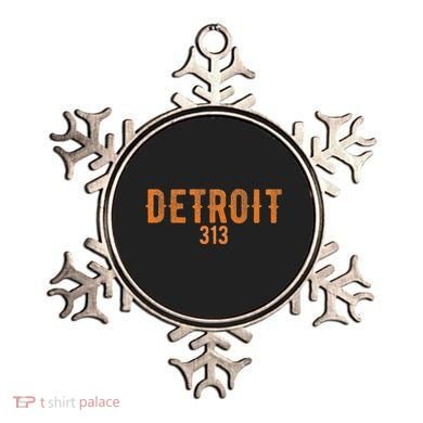 Design Detroit 313 Orange Text Apparel Ornament