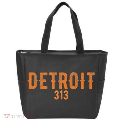 Design Detroit 313 Orange Text Apparel Tote Bag