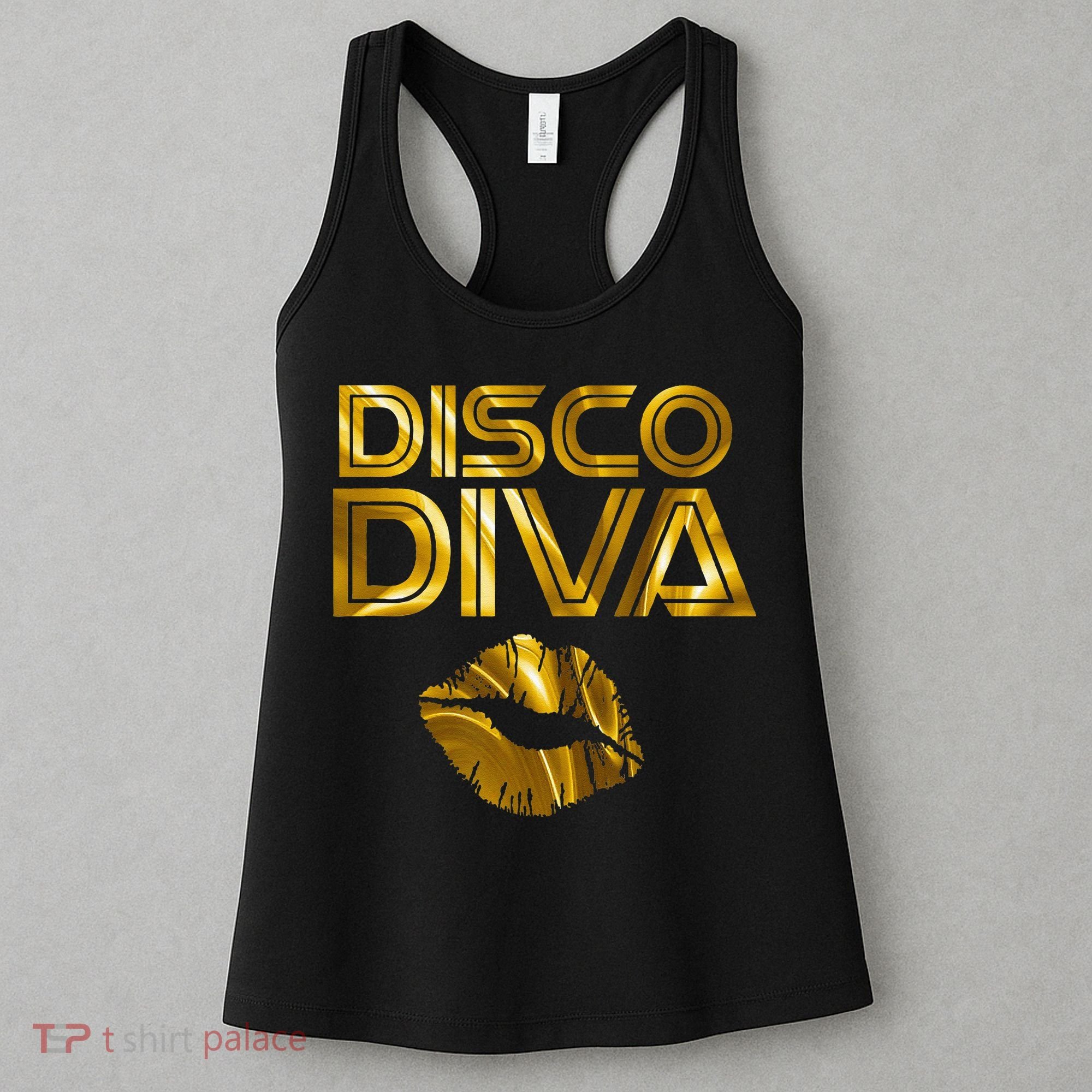 Disco Diva 60s 70s 80s Costume Party Wear Outfit Women's Tank Top