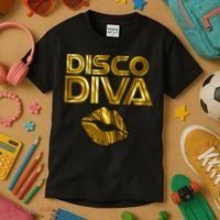 Disco Diva 60s 70s 80s Costume Party Wear Outfit Kids T-Shirt thumb 3