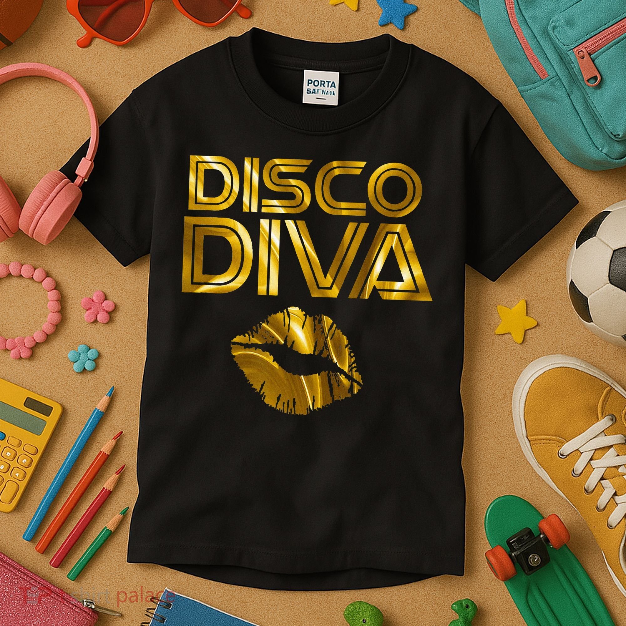 Disco Diva 60s 70s 80s Costume Party Wear Outfit Kids T-Shirt