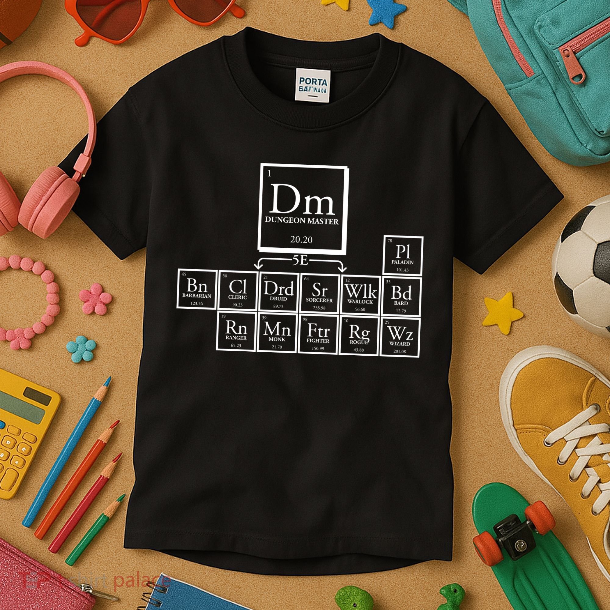 DnD Dungeon And Dragons Periodic Table Kids T-Shirt