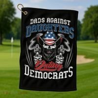 Daddd Dads Against Daughters Dating Democrats Funny Golf Towel thumb 1