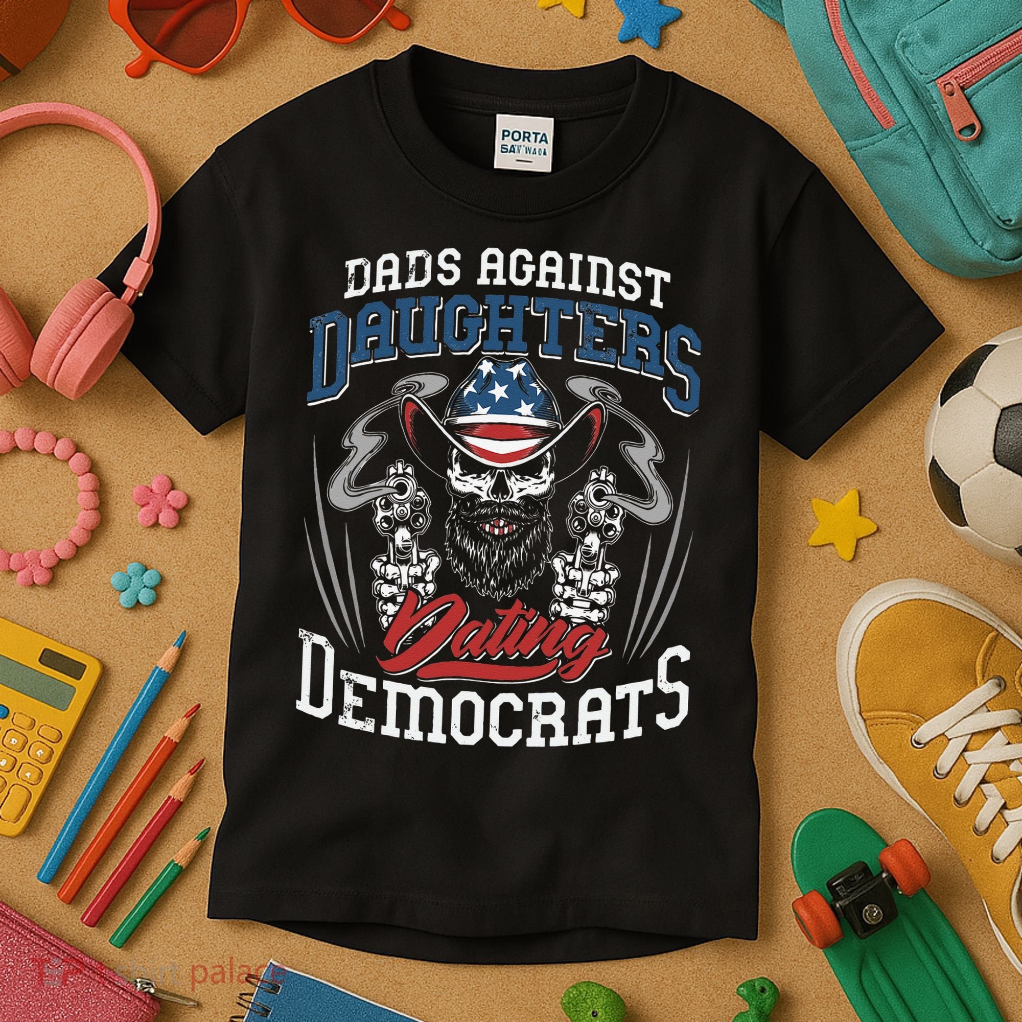 Daddd Dads Against Daughters Dating Democrats Funny Kids T-Shirt