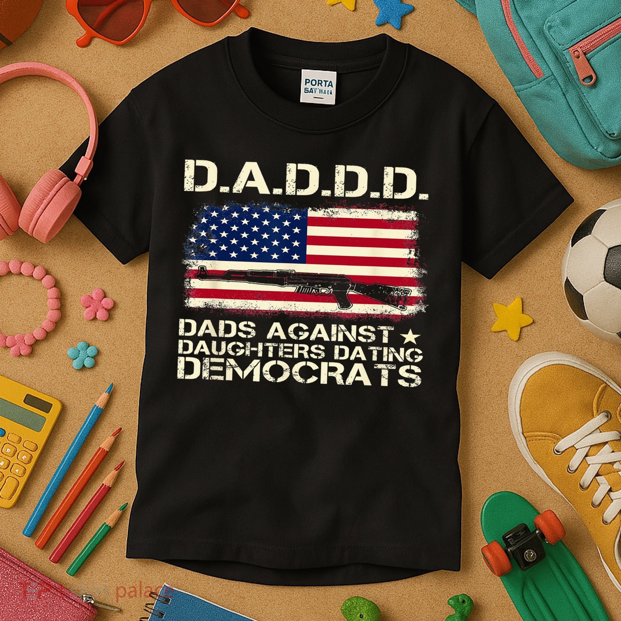 DADDD Dads Against Daughter Dating Democrats Father's Day Kids T-Shirt