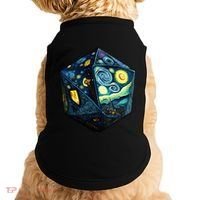 D20 Dice Art Van Gogh Starry Night Cool Realistic D20 Dice Doggie Tank thumb 0