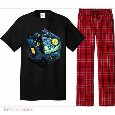 D20 Dice Art Van Gogh Starry Night Cool Realistic D20 Dice Pajama Set