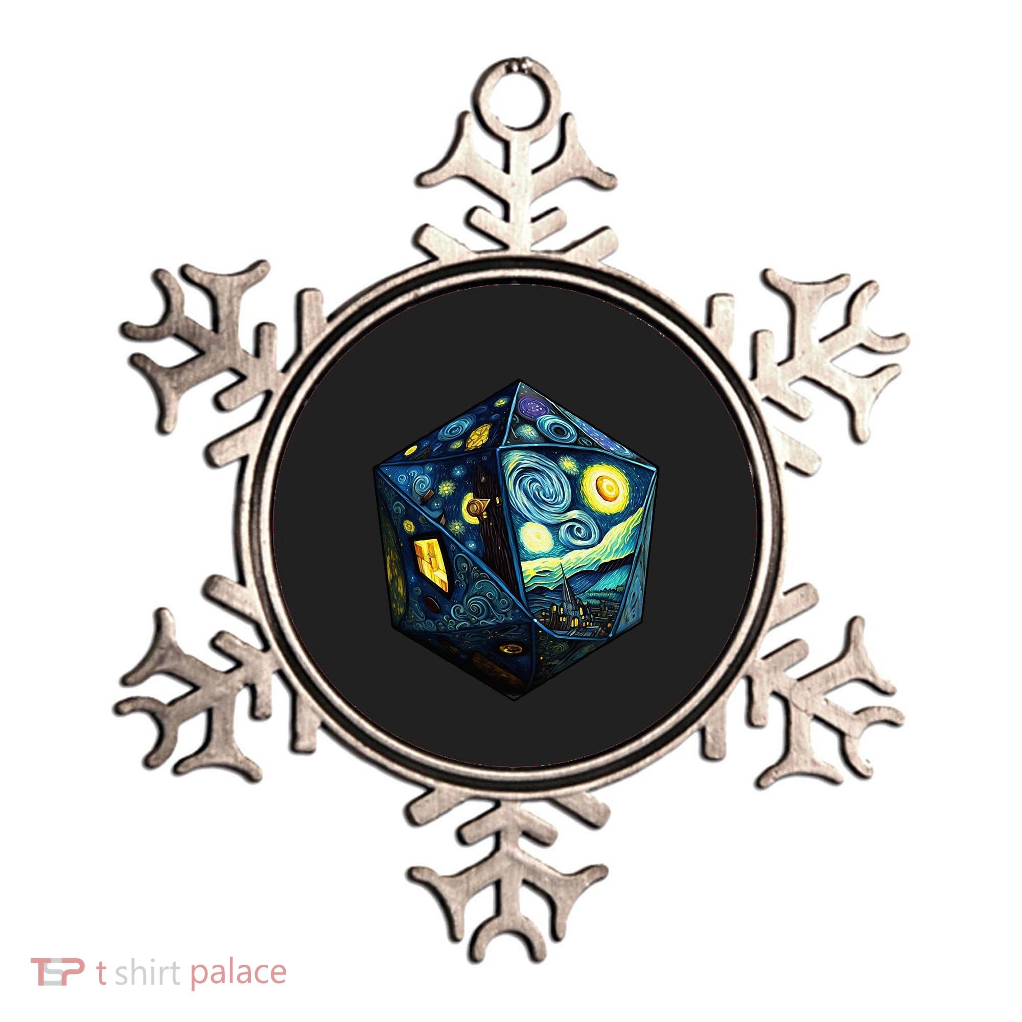 D20 Dice Art Van Gogh Starry Night Cool Realistic D20 Dice Ornament