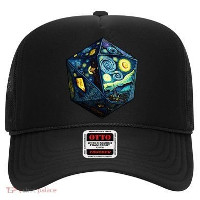 D20 Dice Art Van Gogh Starry Night Cool Realistic D20 Dice Hat