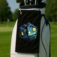 D20 Dice Art Van Gogh Starry Night Cool Realistic D20 Dice Golf Towel thumb 2