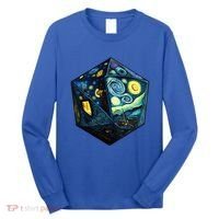 D20 Dice Art Van Gogh Starry Night Cool Realistic D20 Dice Long Sleeve Shirt thumb 0