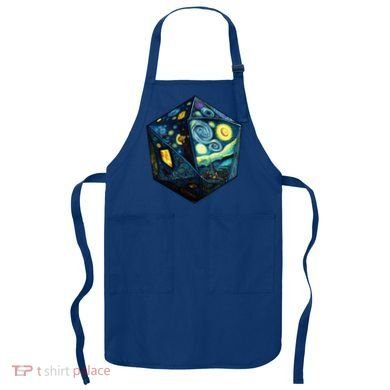 D20 Dice Art Van Gogh Starry Night Cool Realistic D20 Dice Apron