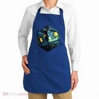 D20 Dice Art Van Gogh Starry Night Cool Realistic D20 Dice Apron thumb 2
