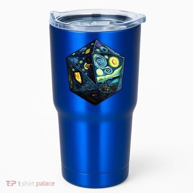 D20 Dice Art Van Gogh Starry Night Cool Realistic D20 Dice Tumbler