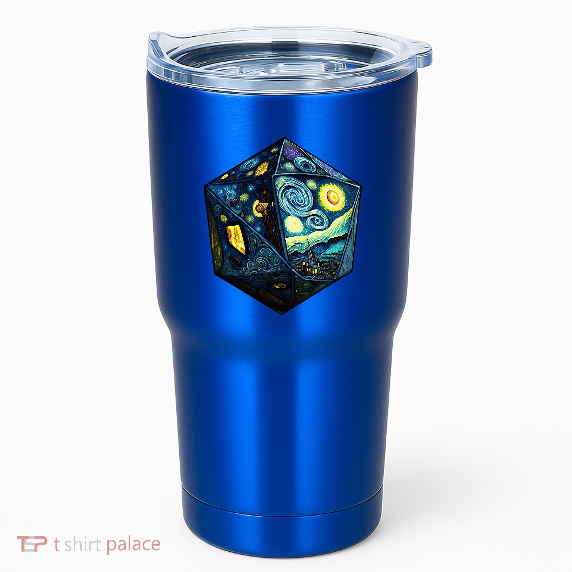 D20 Dice Art Van Gogh Starry Night Cool Realistic D20 Dice Tumbler