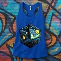 D20 Dice Art Van Gogh Starry Night Cool Realistic D20 Dice Women's Tank Top thumb 3
