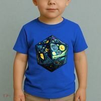 D20 Dice Art Van Gogh Starry Night Cool Realistic D20 Dice Toddler T-Shirt thumb 2