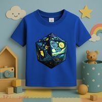 D20 Dice Art Van Gogh Starry Night Cool Realistic D20 Dice Toddler T-Shirt thumb 3