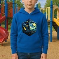D20 Dice Art Van Gogh Starry Night Cool Realistic D20 Dice Kids Hoodie thumb 2