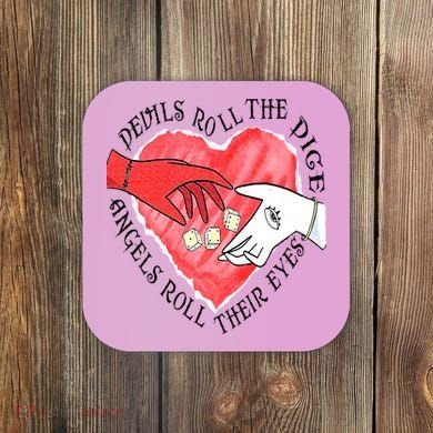 Devils Dice Angels Eyes Valentines Day Coaster