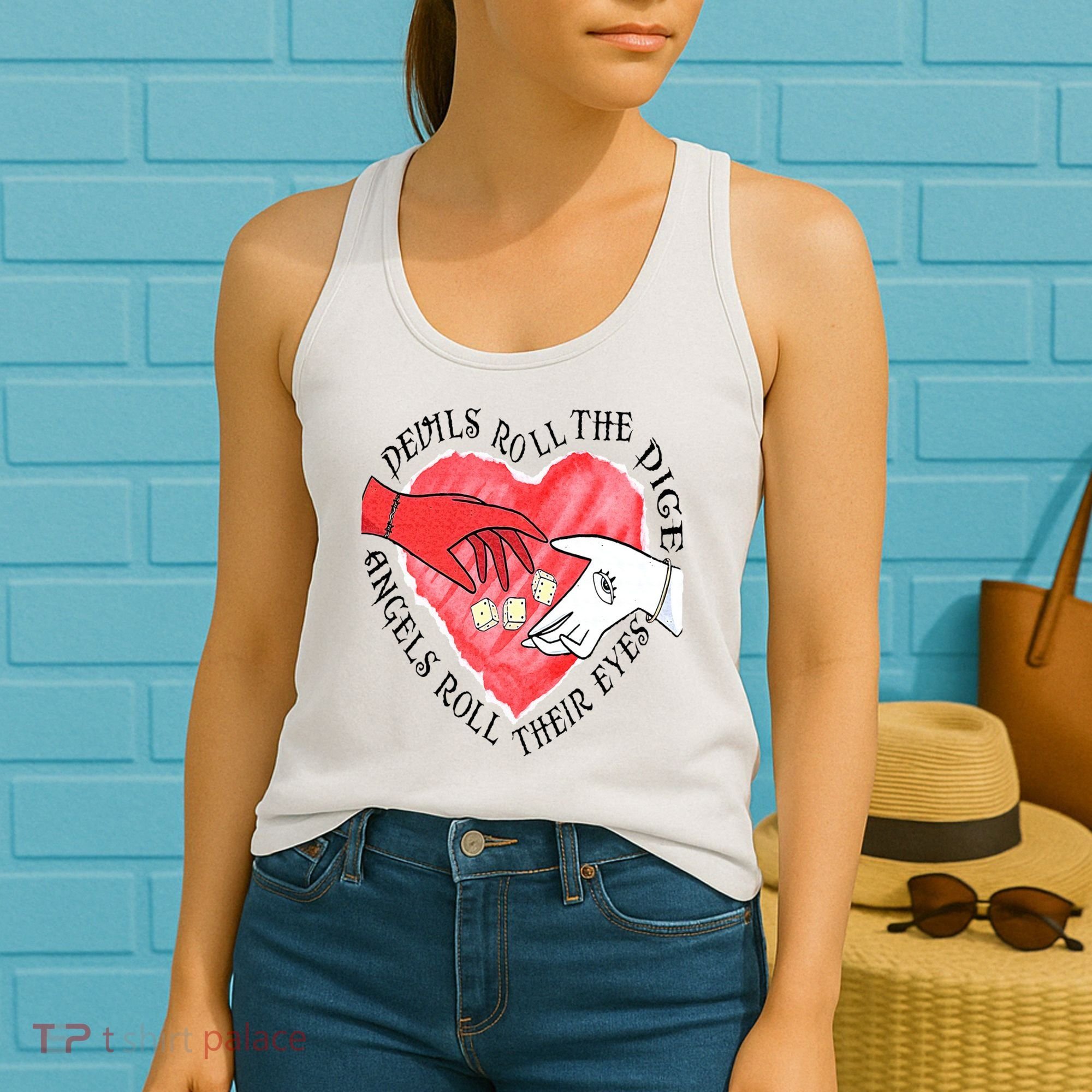 Devils Dice Angels Eyes Valentines Day Women's Tank Top