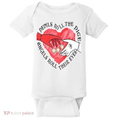 Devils Dice Angels Eyes Valentines Day Baby Bodysuit
