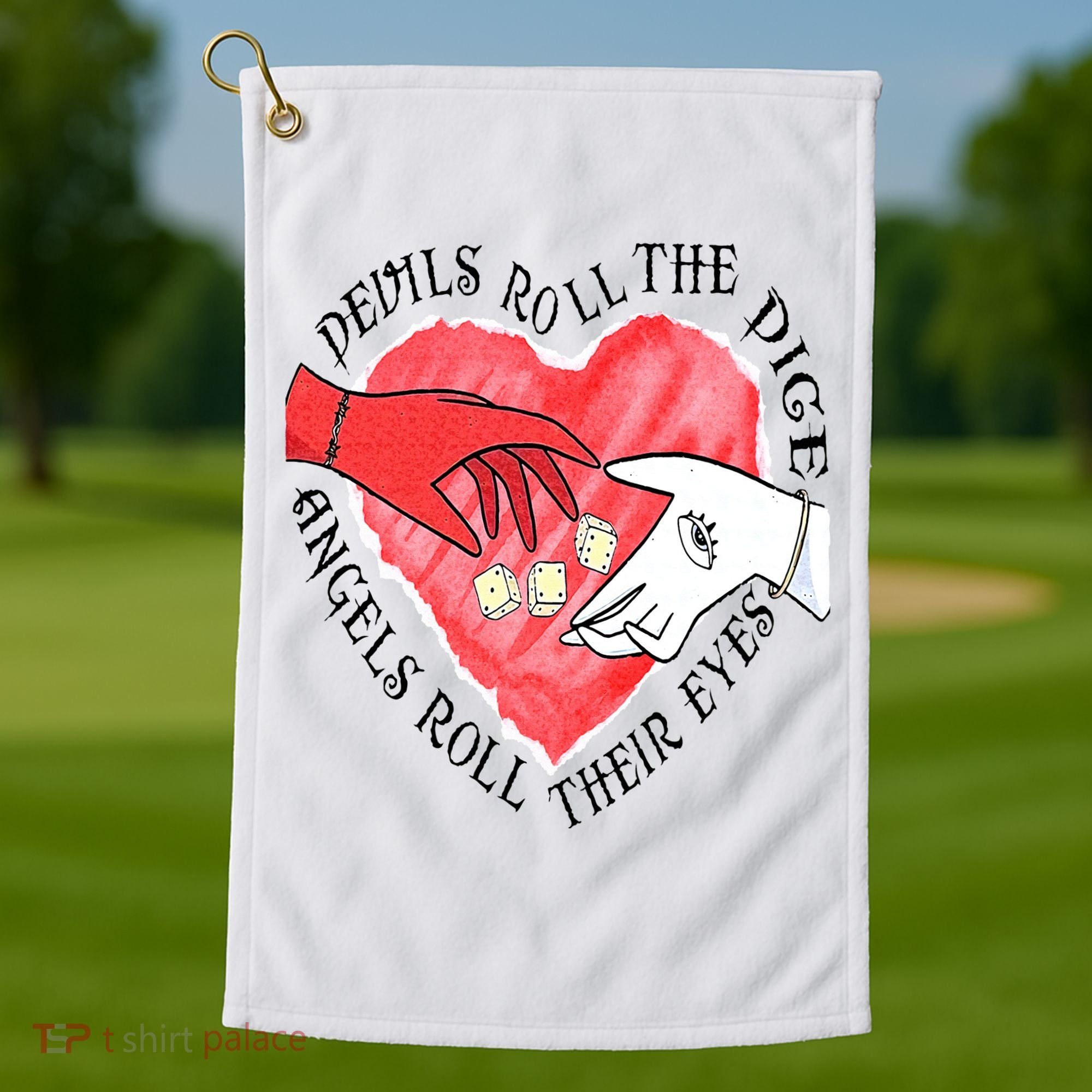 Devils Dice Angels Eyes Valentines Day Golf Towel