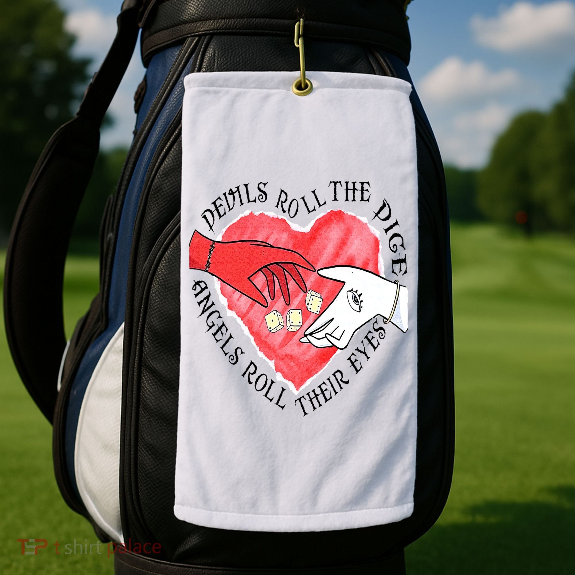 Devils Dice Angels Eyes Valentines Day Golf Towel