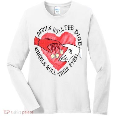 Devils Dice Angels Eyes Valentines Day Women's Long Sleeve Shirt