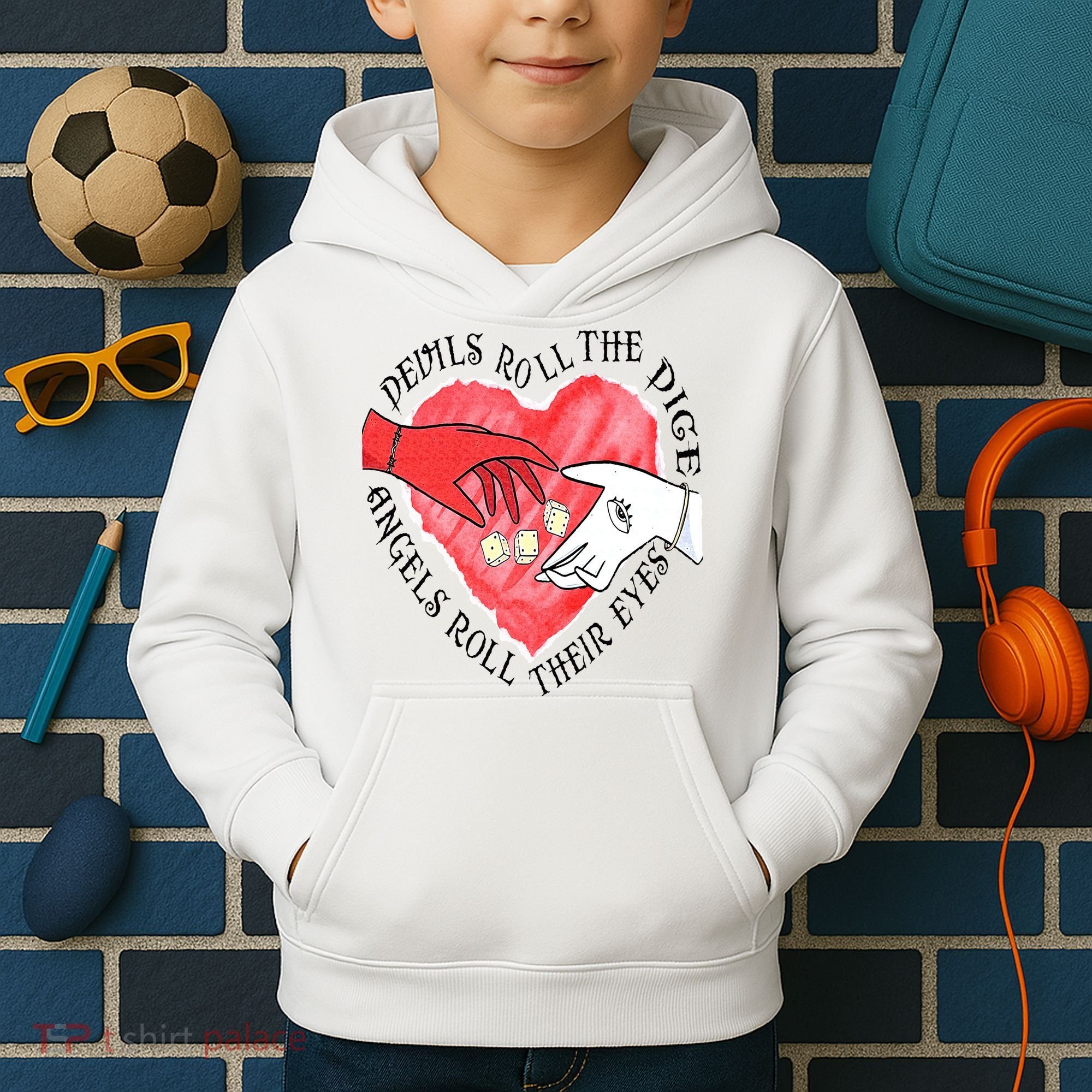 Devils Dice Angels Eyes Valentines Day Kids Hoodie