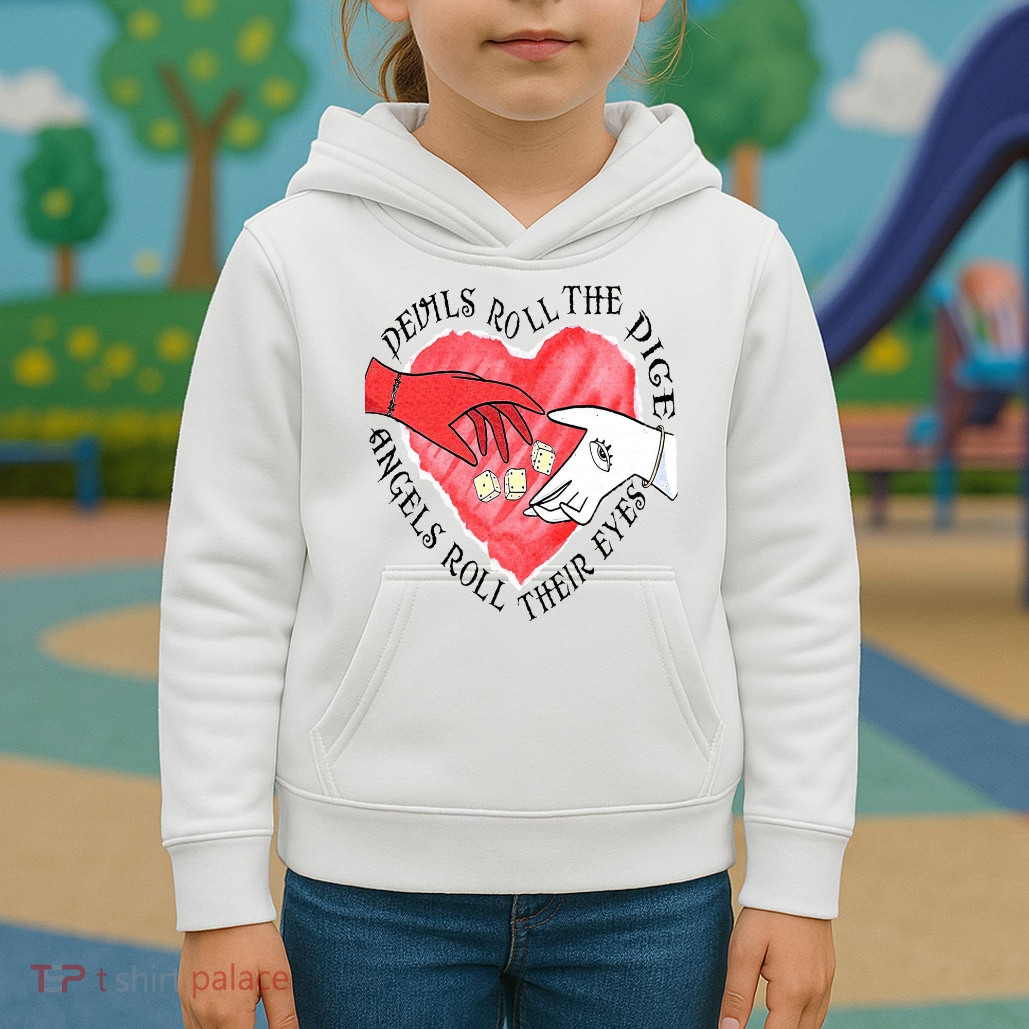 Devils Dice Angels Eyes Valentines Day Kids Hoodie