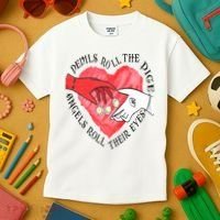 Devils Dice Angels Eyes Valentines Day Kids T-Shirt thumb 3