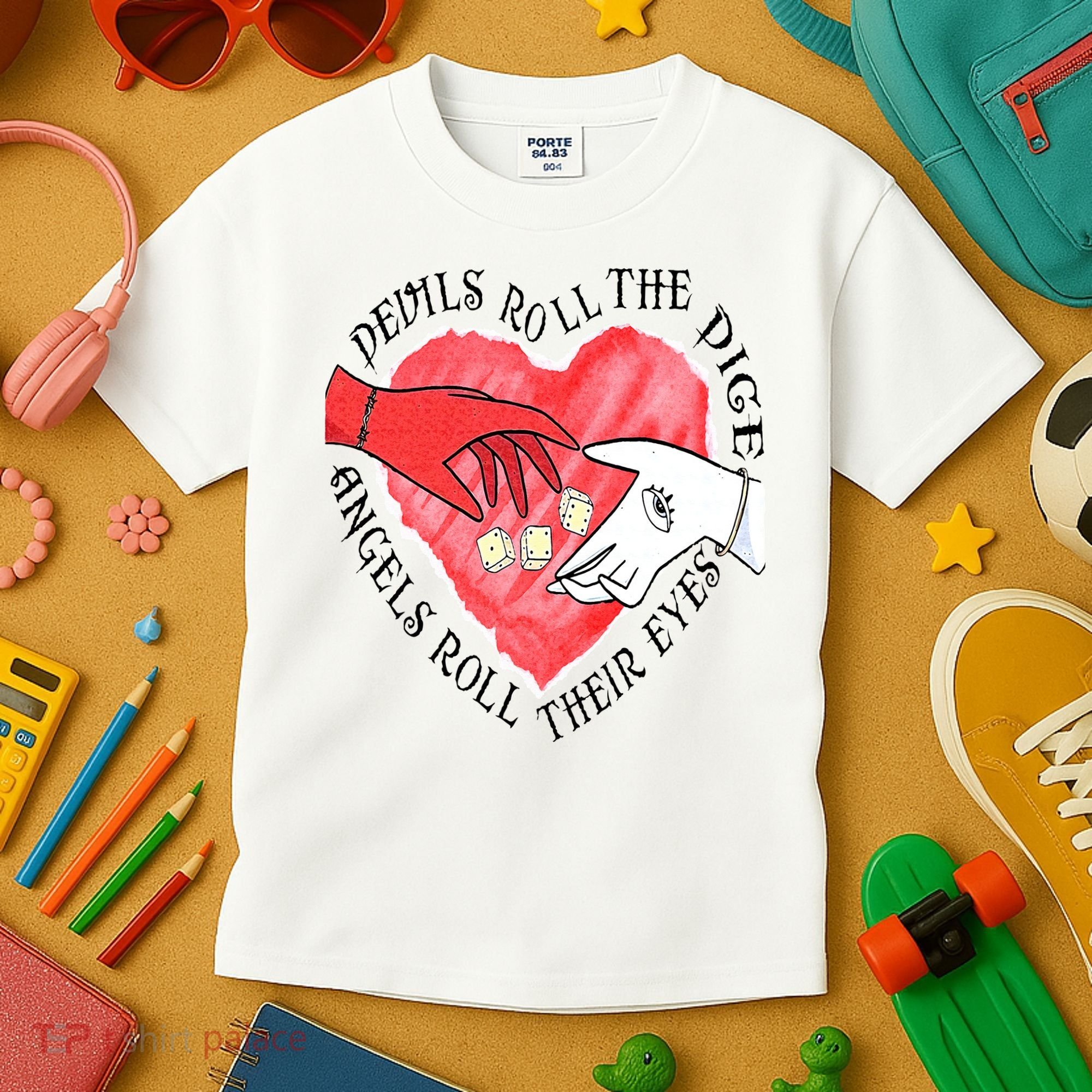 Devils Dice Angels Eyes Valentines Day Kids T-Shirt