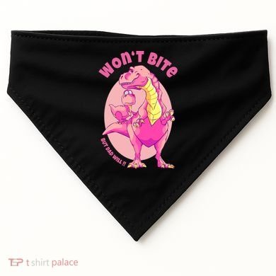 Dinosaur Dino And Daddysaurus Trex Funny Gift USA-Made Doggie Bandana