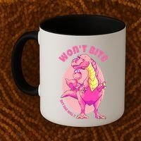 Dinosaur Dino And Daddysaurus Trex Funny Gift Coffee Mug thumb 2