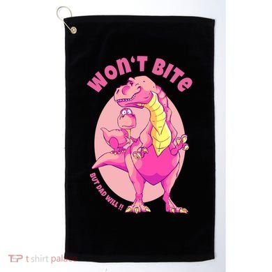 Dinosaur Dino And Daddysaurus Trex Funny Gift Golf Towel