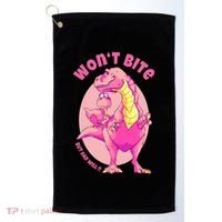 Dinosaur Dino And Daddysaurus Trex Funny Gift Golf Towel thumb 0