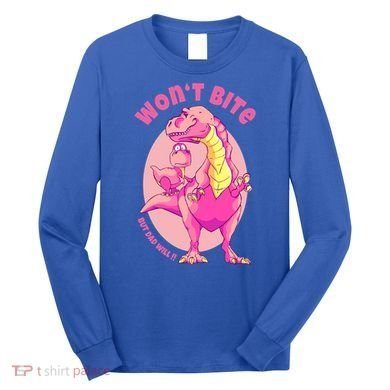 Dinosaur Dino And Daddysaurus Trex Funny Gift Long Sleeve Shirt