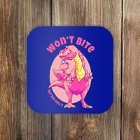 Dinosaur Dino And Daddysaurus Trex Funny Gift Coaster thumb 0