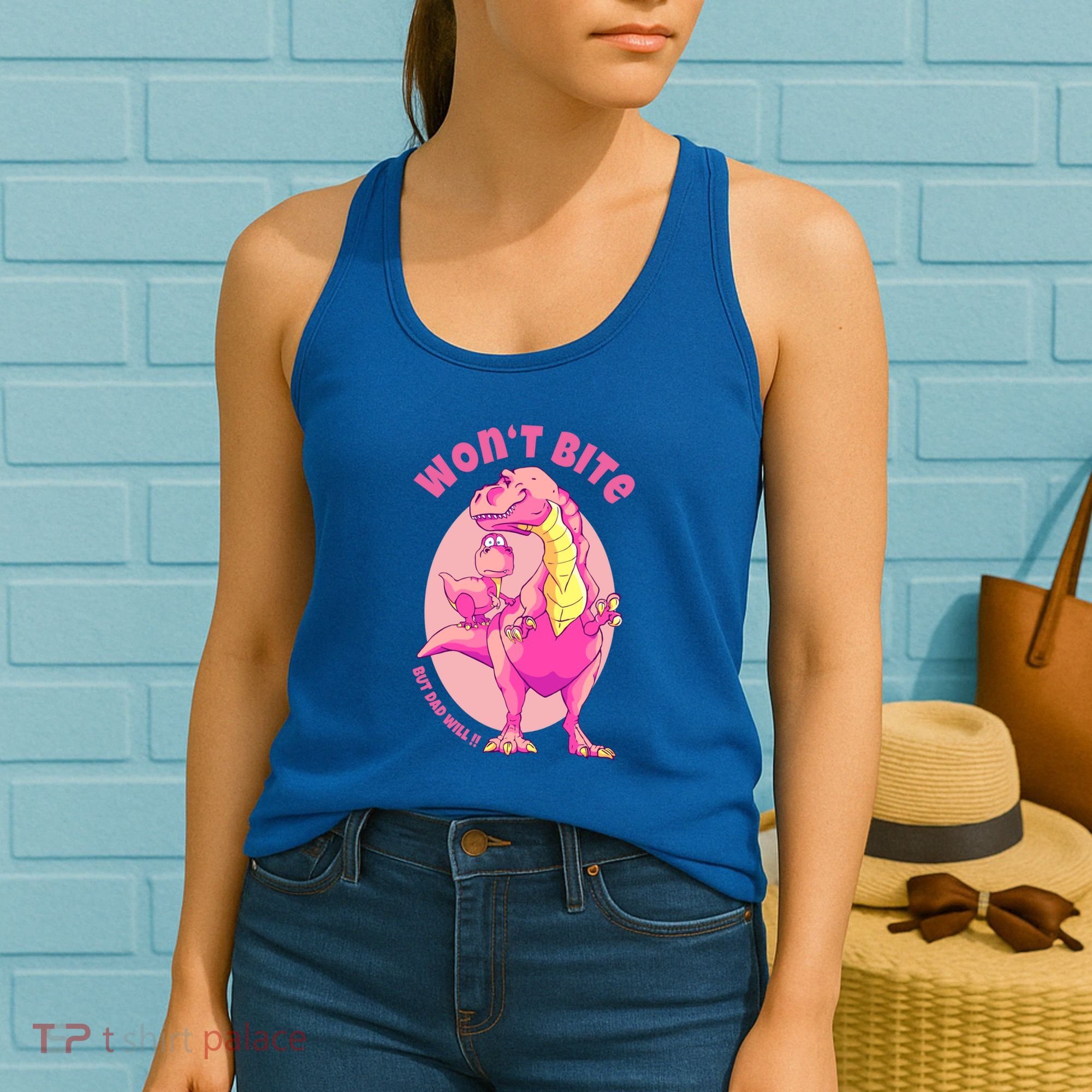 Dinosaur Dino And Daddysaurus Trex Funny Gift Women's Tank Top
