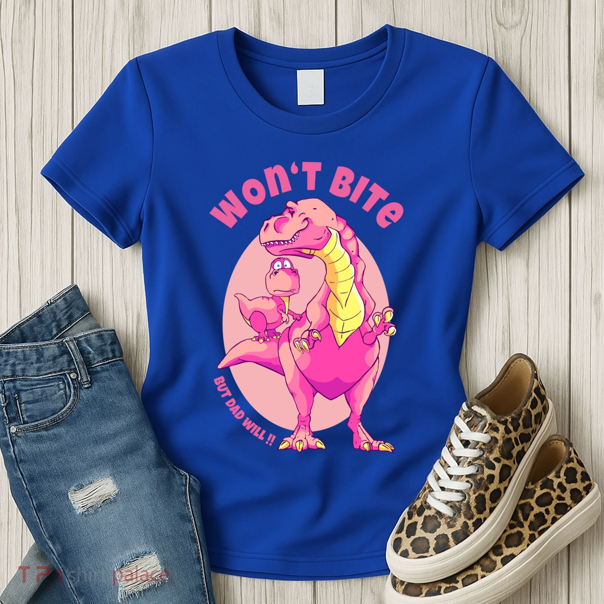 Dinosaur Dino And Daddysaurus Trex Funny Gift Women's T-Shirt