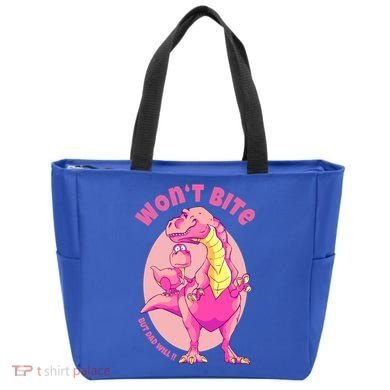 Dinosaur Dino And Daddysaurus Trex Funny Gift Tote Bag