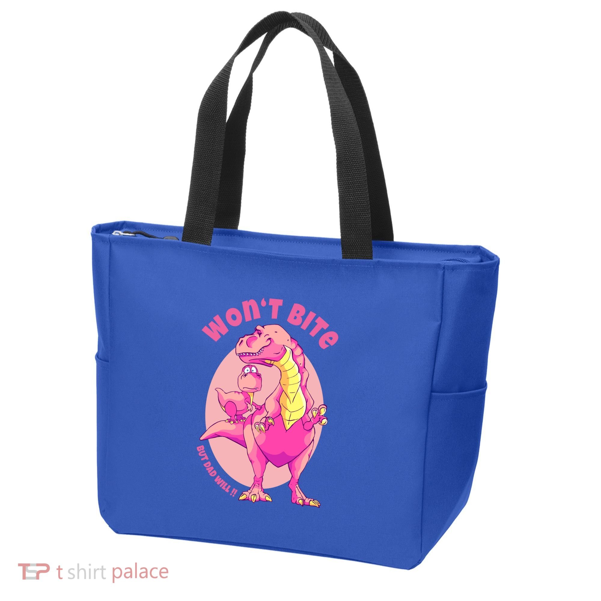 Dinosaur Dino And Daddysaurus Trex Funny Gift Tote Bag