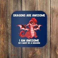 Dragons Dragons Are Awesome I'm A Dragon Girls Coaster thumb 0