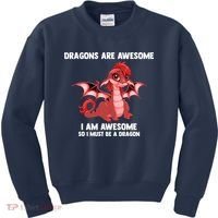 Dragons Dragons Are Awesome I'm A Dragon Girls Kids Sweatshirt thumb 0